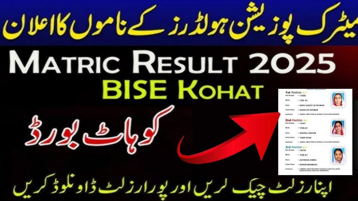 BISE Kohat matric Position Holders 2025 Announced! 📢