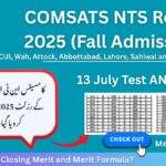 COMSATS NTS Result 2025 Held On 13 July (Fall Admission)