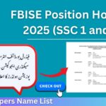 FBISE Position Holders 2025 SSC 1 and 2