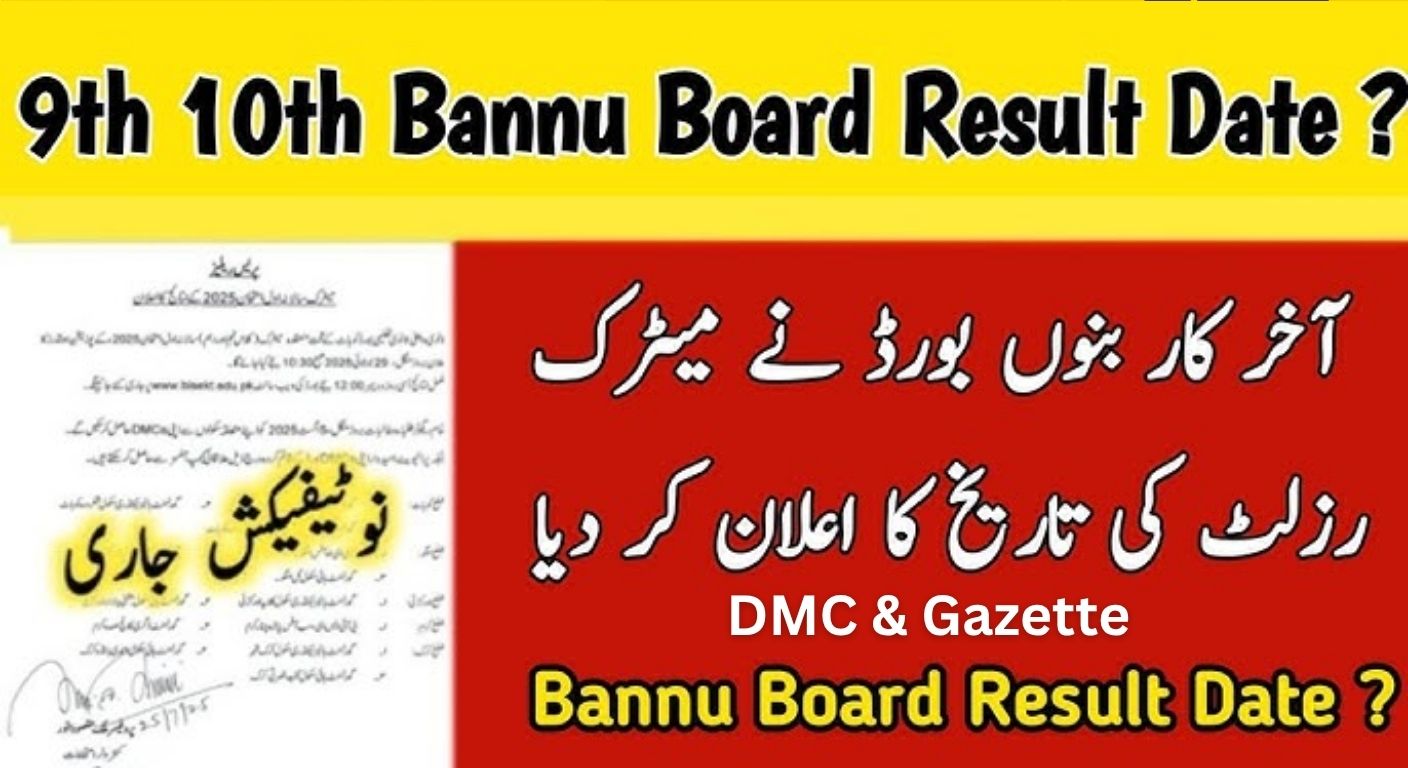 BISE Bannu DMC Result 2025 Download pdf